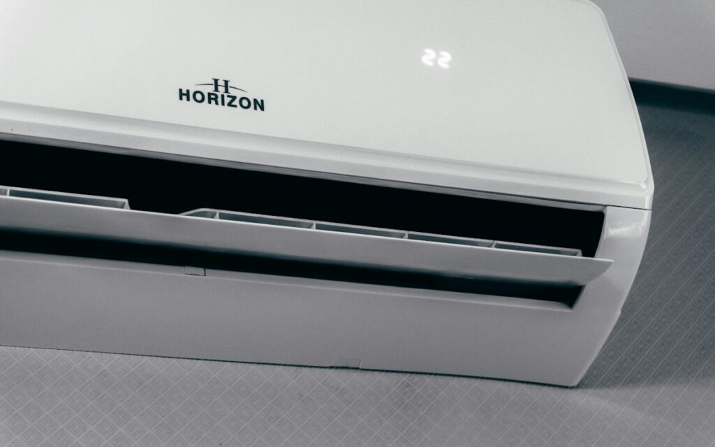 Air conditioner display set to 22 degrees for efficient cooling